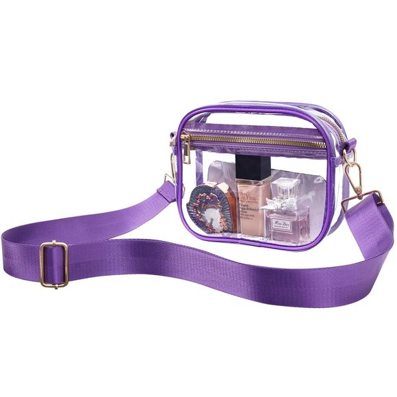 Clear Bag Stadium Aroved, Leather Clear Crossbody Purse Bag Concerts xD - Picture 1 of 7